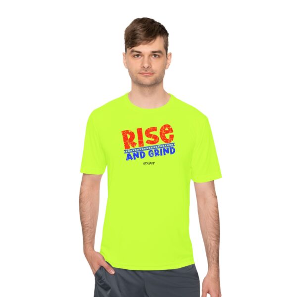 Unisex Moisture Wicking Tee - Rise and Grind - Image 2